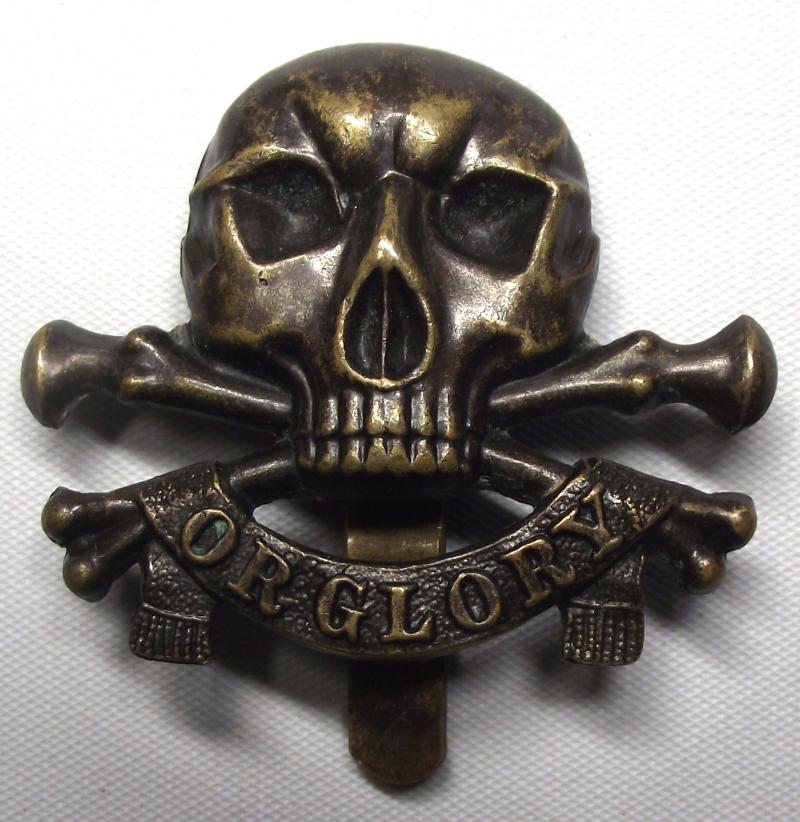 17th Lancers All Brass Cap Badge.