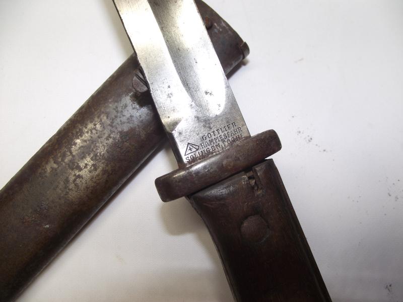 WW1 German SG84/98 Bayonet. Gottlieb Hammesfahr/ Bayard Knight.