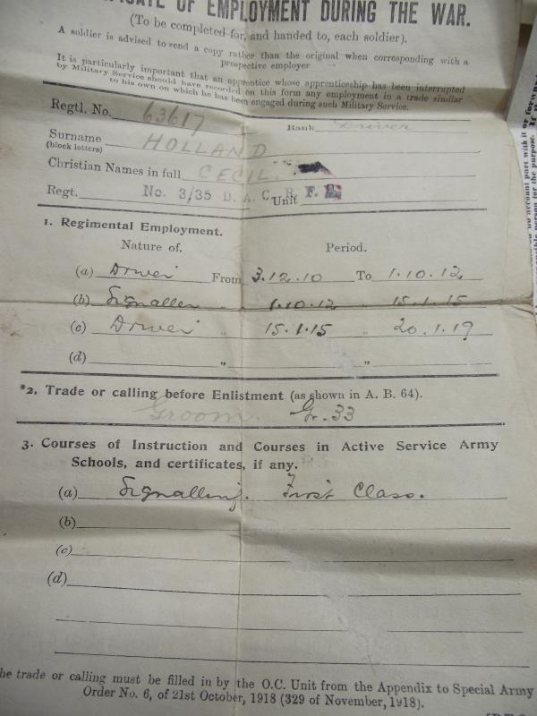 WW1 British Pay Book and Related Discharge Paperwork.