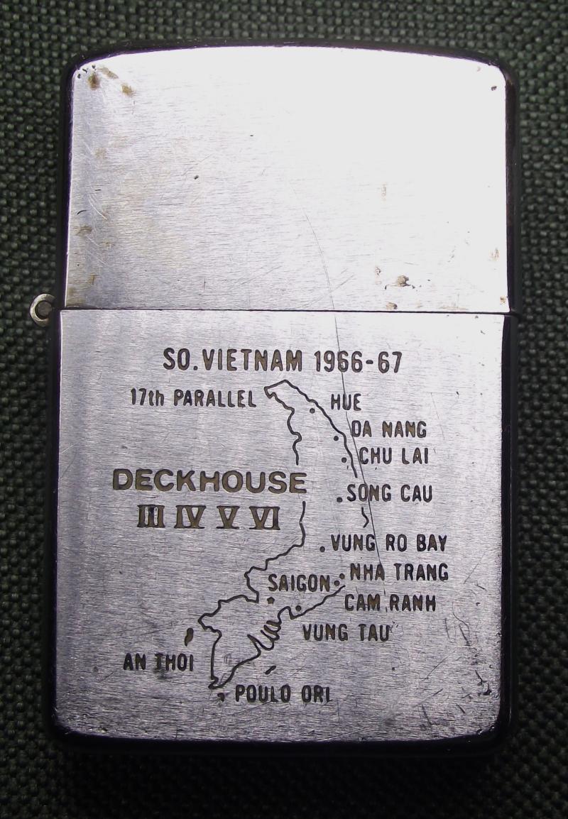 U.S.Navy Vietnam Zippo Lighter, USS Vancouver. Deckhouse Operations. 1966/67.