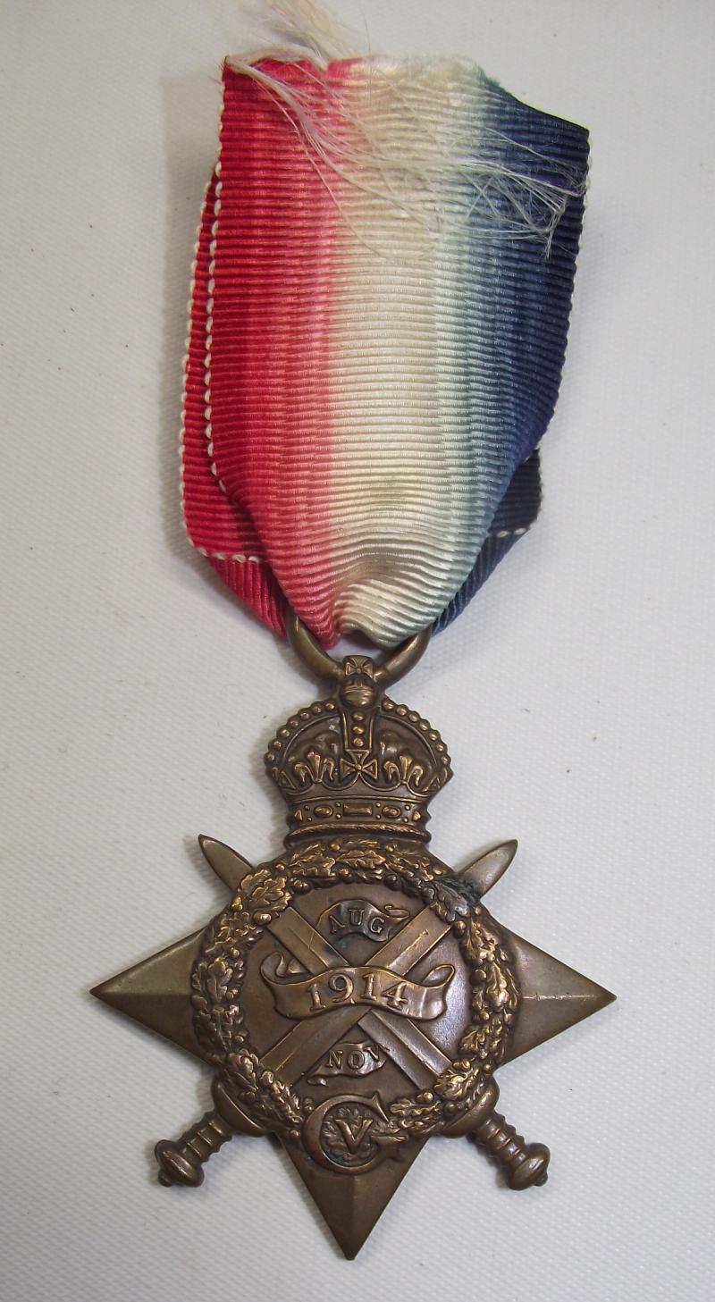WW1 British 1914 Star. SS-128, Pte T.Riordan, ASC.