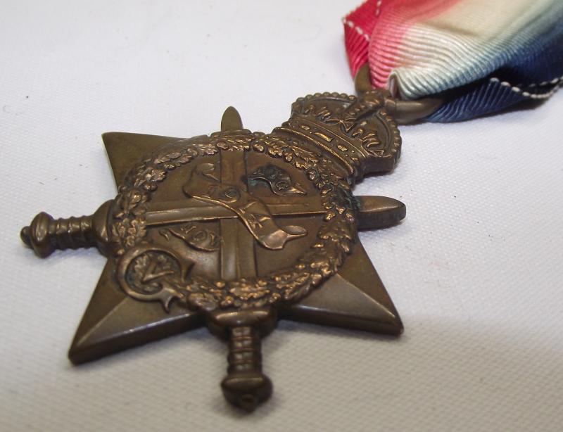 WW1 British 1914 Star. SS-128, Pte T.Riordan, ASC.