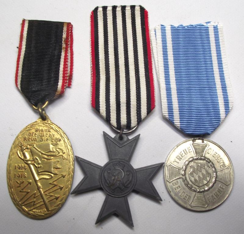 3 X German Imperial WW1 Military Medals.