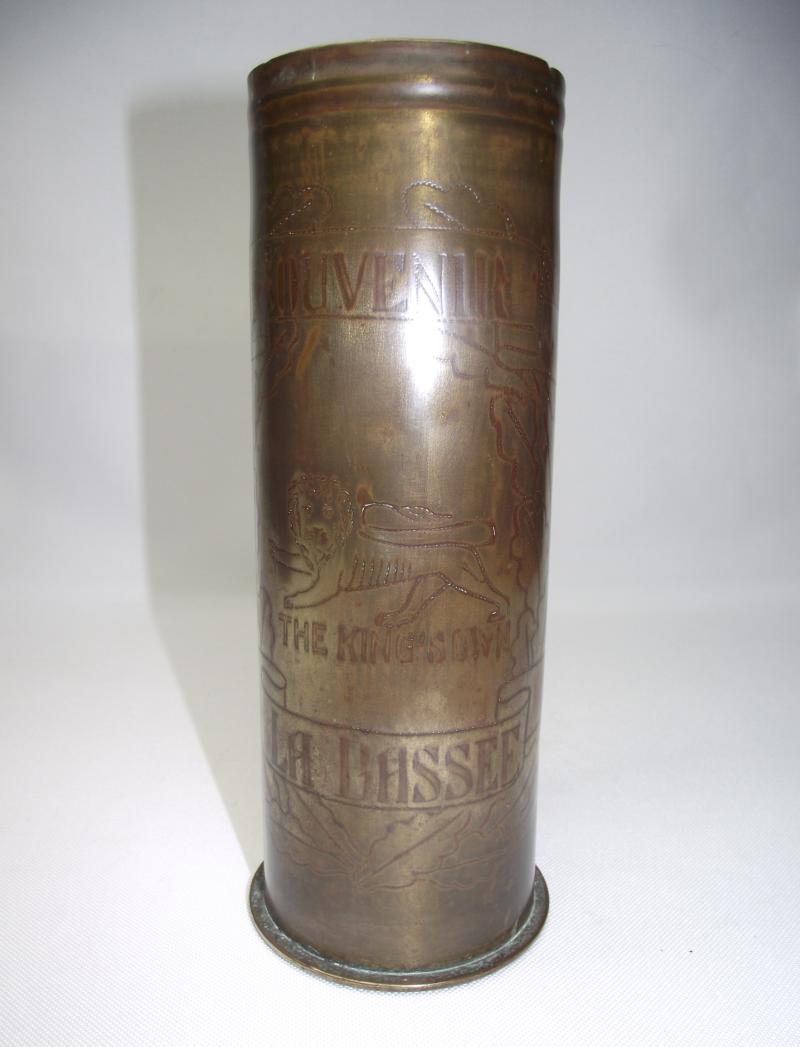 WW1 The Kings Own 1915 Dated Shell Case Souvenir. La Bassee.