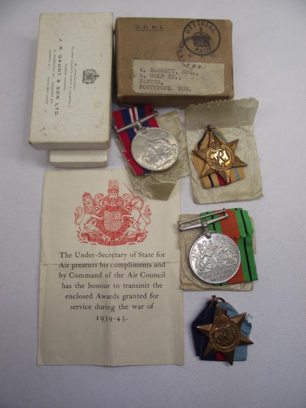 WW2 RAF Boxed Medal Group, Pontypool.