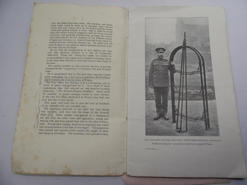 British 1920's Booklet, The Birth and Early Days of our Ambulance Trains in France, 1914.