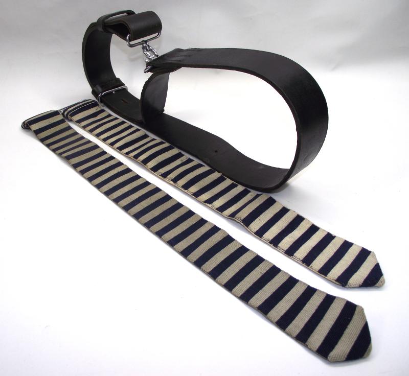 Vintage Police Snake Buckle Leather Belt and Two ''On-Duty'' Armlets.