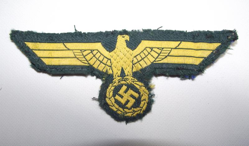 WW2 German Costal Artillery Cloth Tunic Breast Badge.