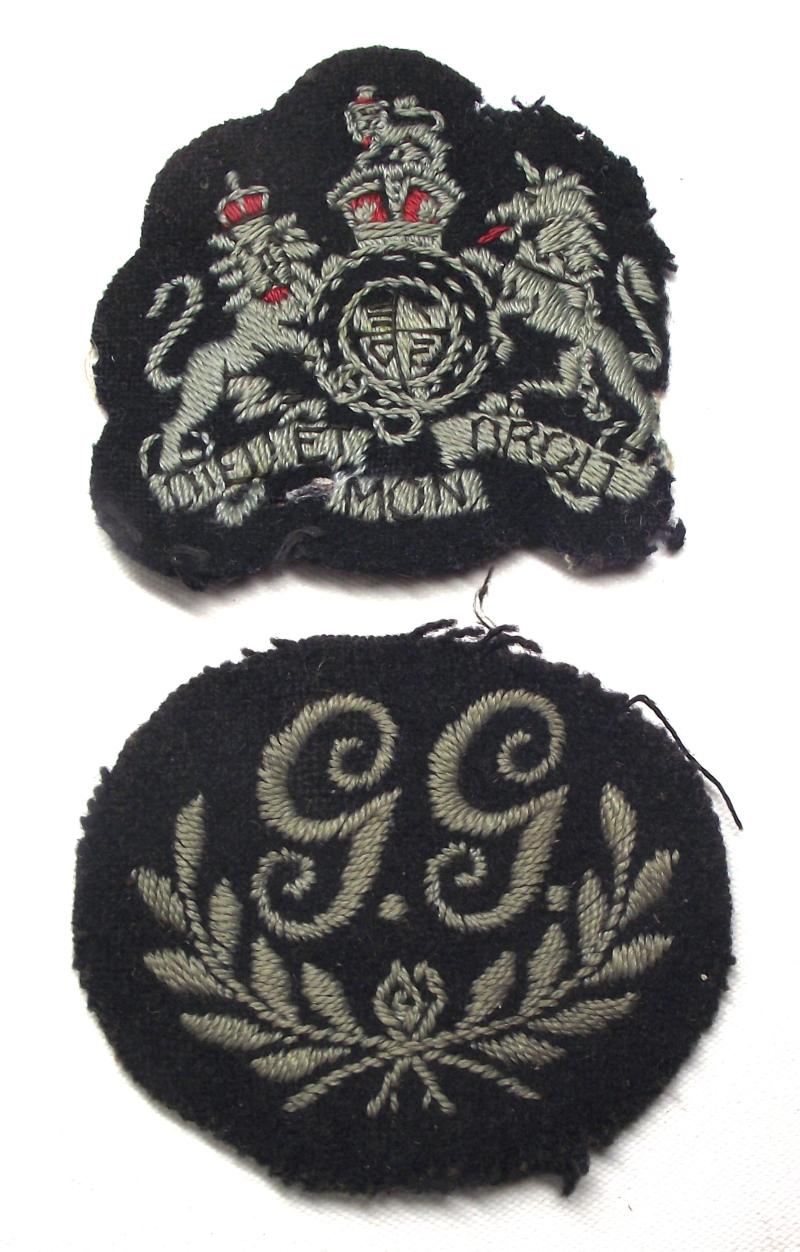 WW2 RAF Ground Gunner Trade Patch and WO Arm Patch.