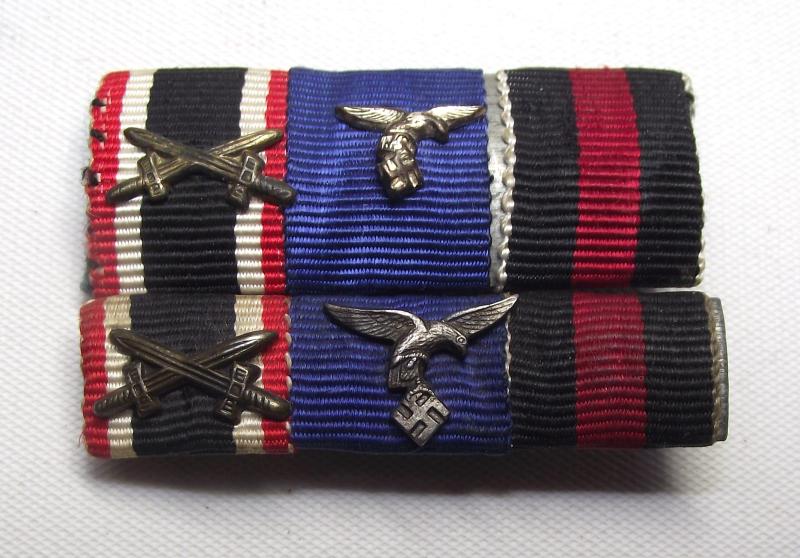 2 X Luftwaffe Long Service Ribbon Bars.