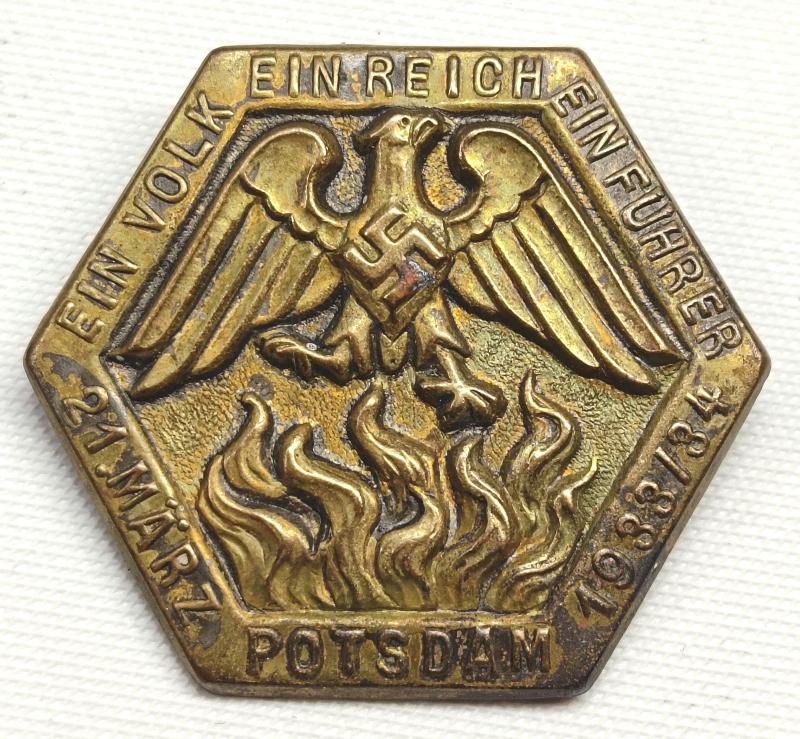 Ein Volk Ein Reich Ein Fuhrer Tinnie/Event Badge. Potsdam, 1934.