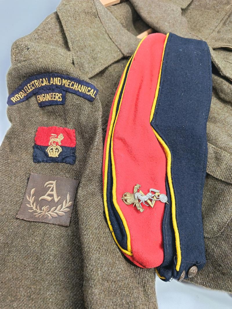REME Converted WW2 Canadian Battledress Blouse and Side Cap.