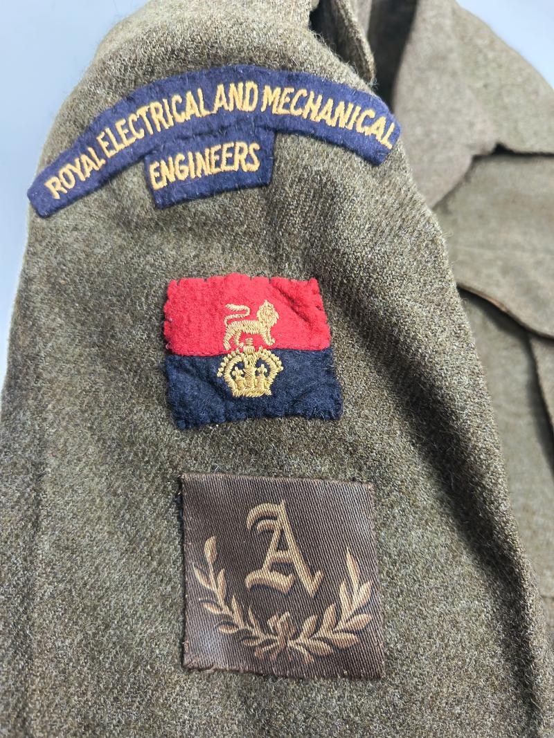 REME Converted WW2 Canadian Battledress Blouse and Side Cap.