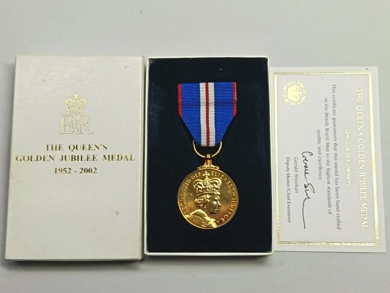 Boxed The Queen's Golden Jubilee Medal. 1952-2002.