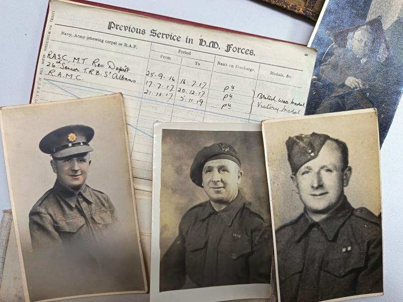 British Regular Army Red Book and Photos. WW1 and WW2 Service.