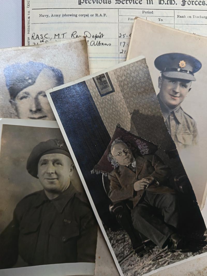 British Regular Army Red Book and Photos. WW1 and WW2 Service.