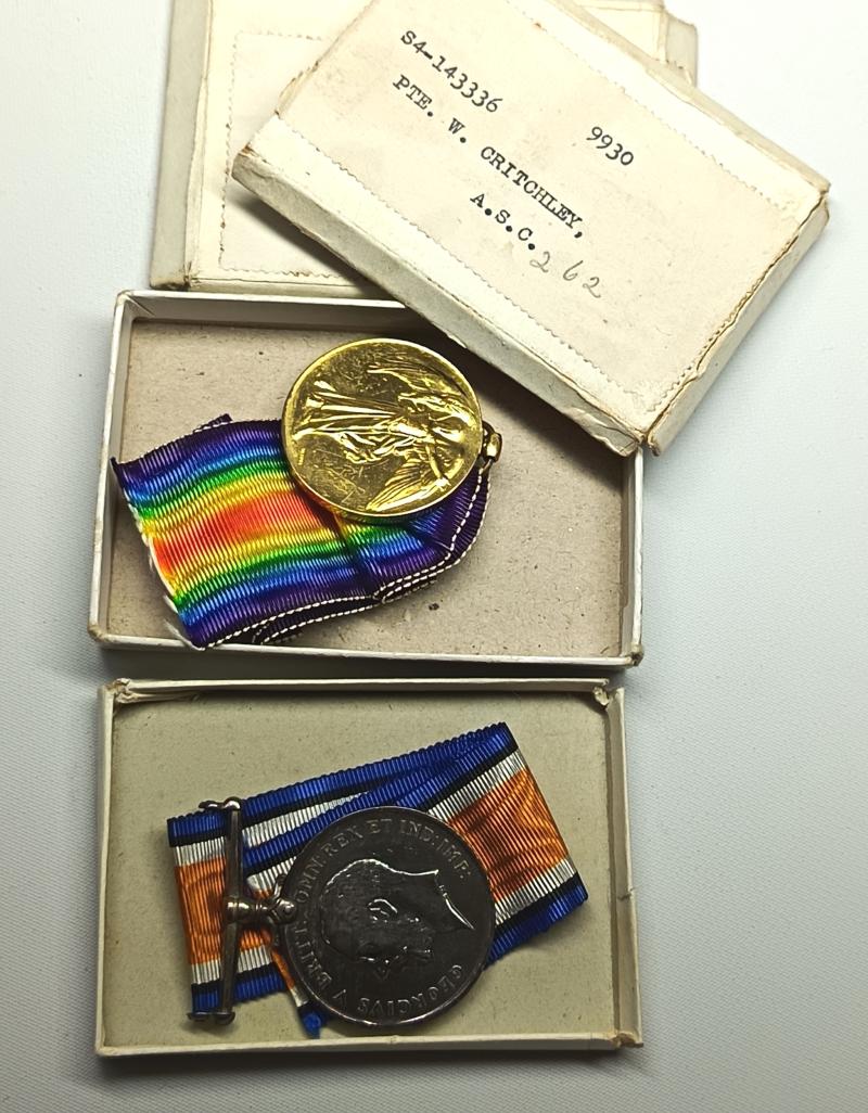 Boxed WW1 British Medal Pair. Cardiff.