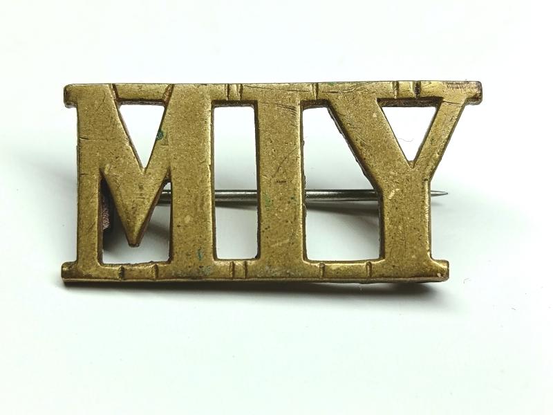 Montgomeryshire Imperial Yeomanry Brass Shoulder Title.