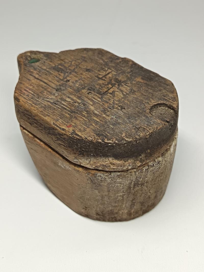 British Hand Made Wooden Shaving Soap Container.