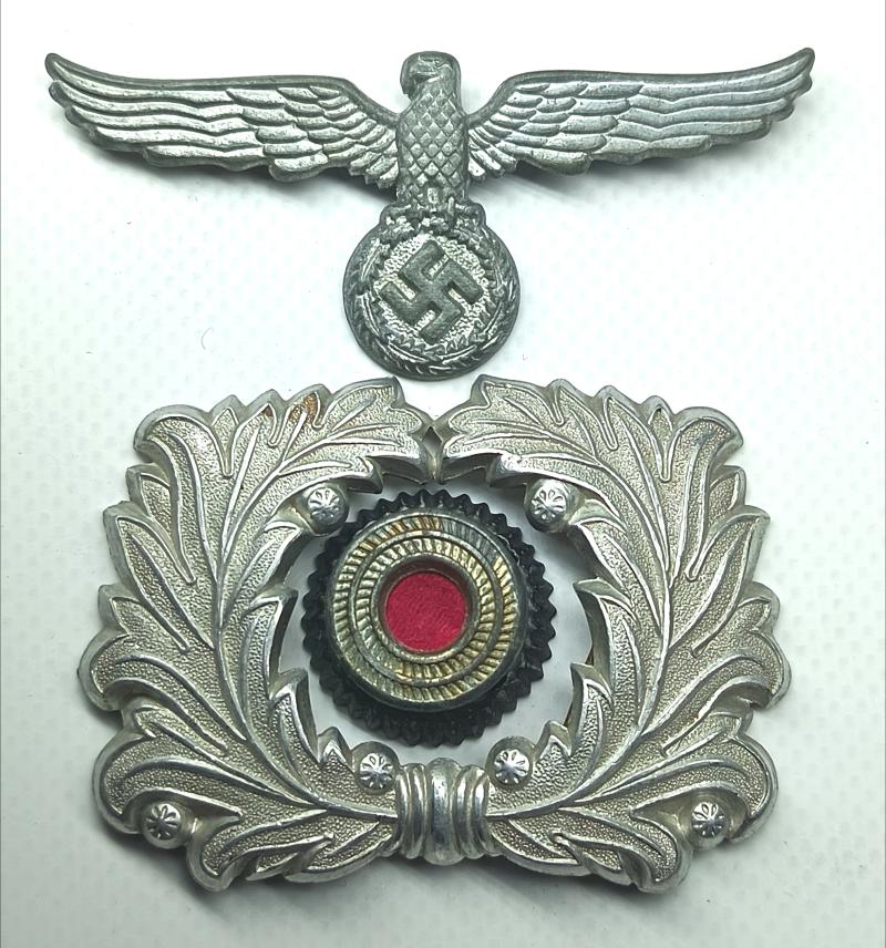 WW2 German Custom's Visor Cap Insignia Set .
