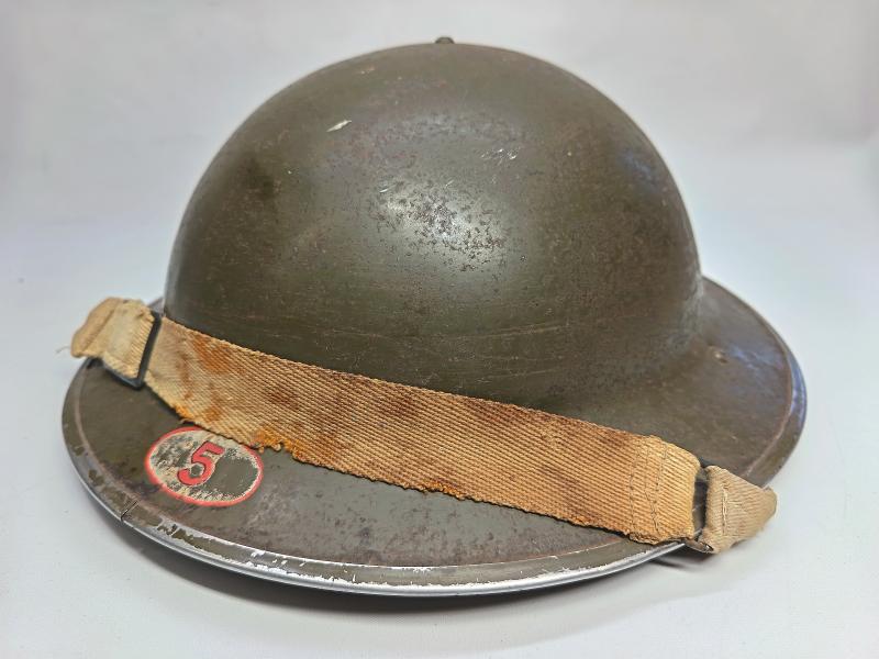 WW2 British NFS MK2 Steel Helmet Number 5, Bradford /West Riding.