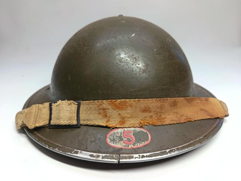 WW2 British NFS MK2 Steel Helmet Number 5, Bradford /West Riding.