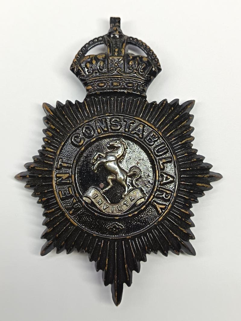 Kent Constabulary Helmet Plate. Kings Crown.