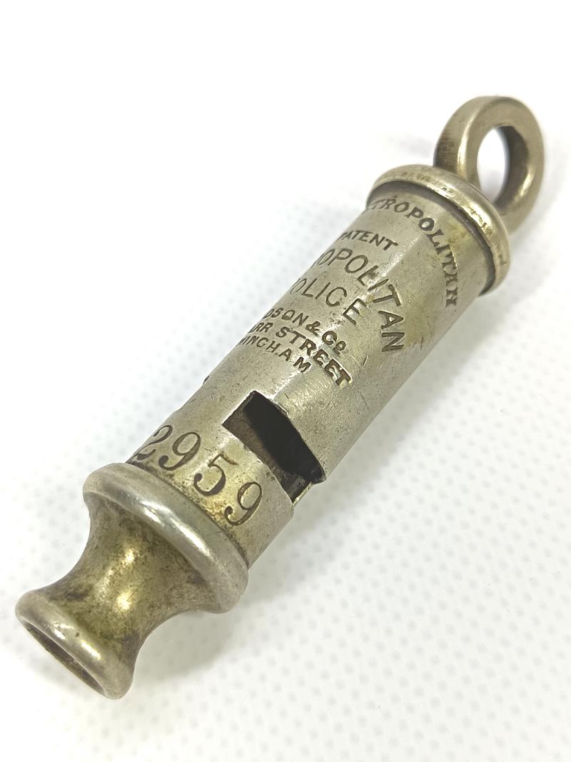 Vintage Numbered Metropolitan Police Whistle.