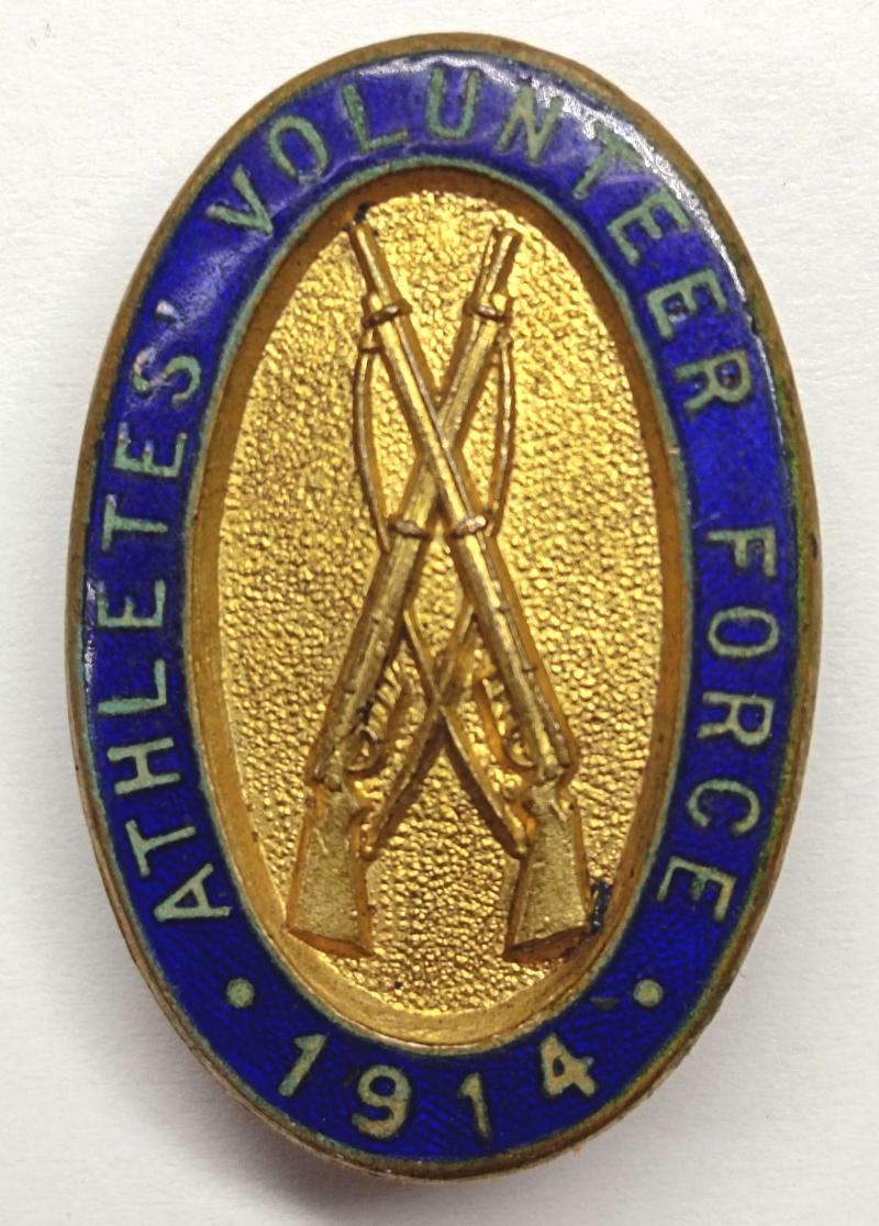 1914 Athletes Volunteers Force Enamel Badge.