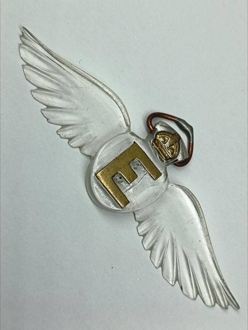 WW2 RAF Engineers Pexiglas Wings Sweetheart Badge.