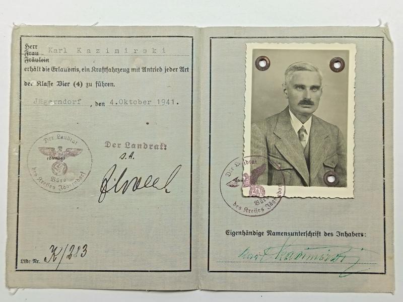WW2 German Driving Licence. Romanian.