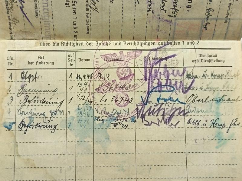 WW2 Luftwaffe Soldbuch. Nachr. Reg. 54. 1939/45.