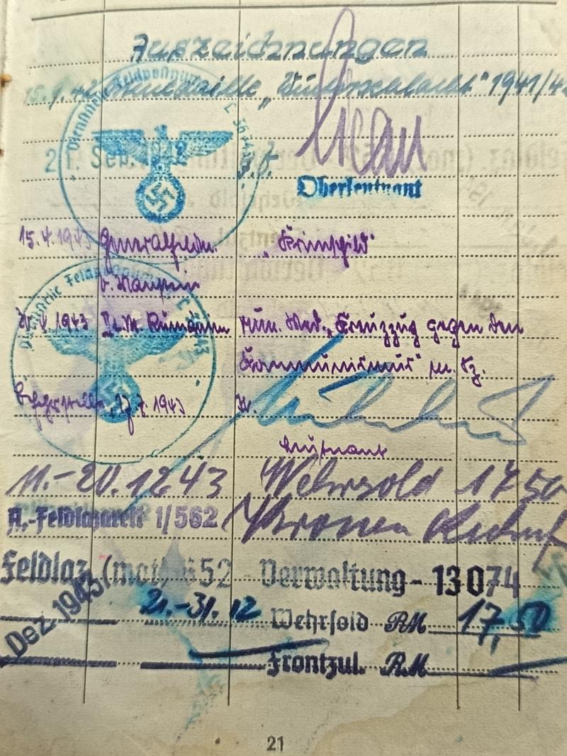 WW2 Luftwaffe Soldbuch. Nachr. Reg. 54. 1939/45.