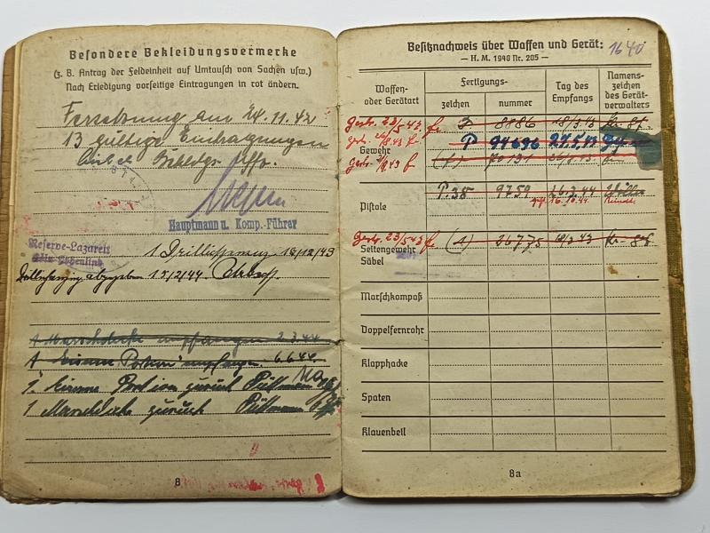 Heer Soldbuch. Motorised Infantry, Driver. Stomach Battalion.
