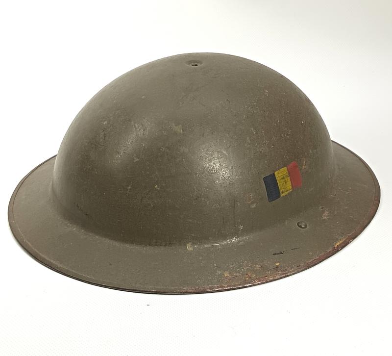 Belgium M49 Steel Helmet .1949/50. Hand Painted Side Insignia