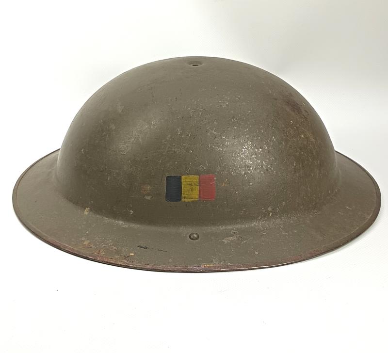 Belgium M49 Steel Helmet .1949/50. Hand Painted Side Insignia