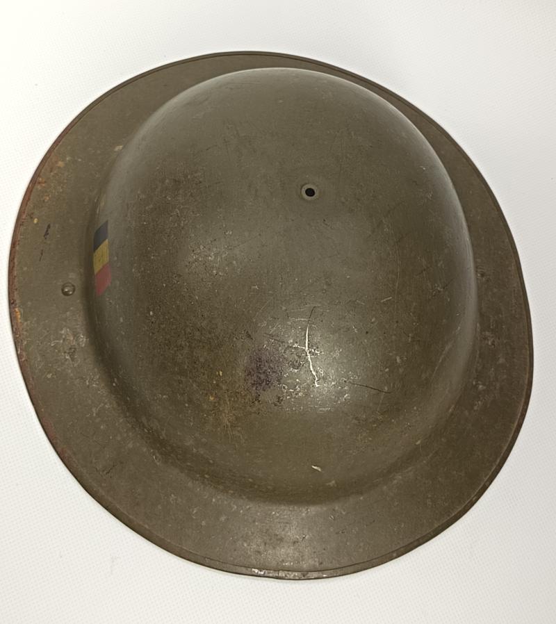 Belgium M49 Steel Helmet .1949/50. Hand Painted Side Insignia