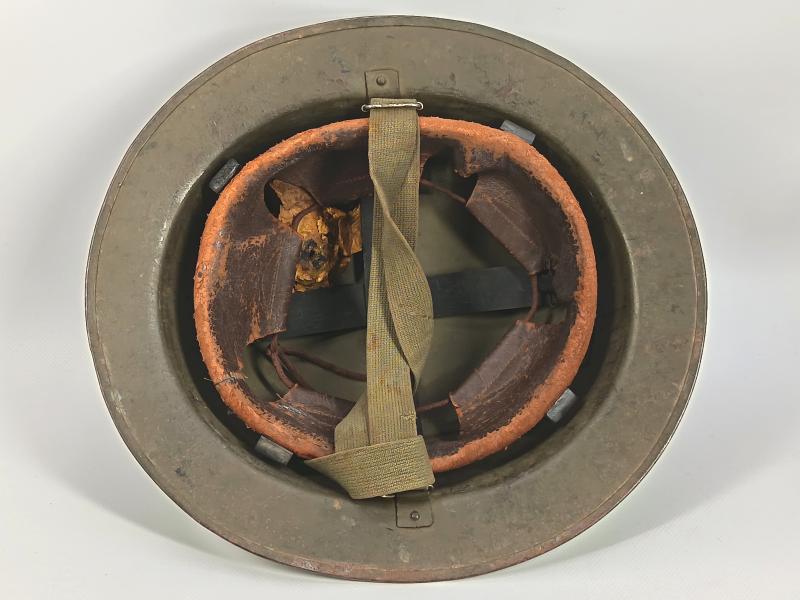 Belgium M49 Steel Helmet .1949/50. Hand Painted Side Insignia