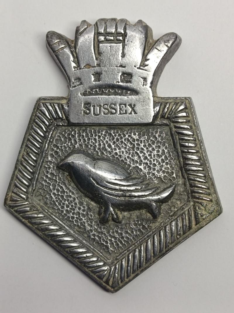 WW2 HMS Sussex Souvenir Ships Badge.
