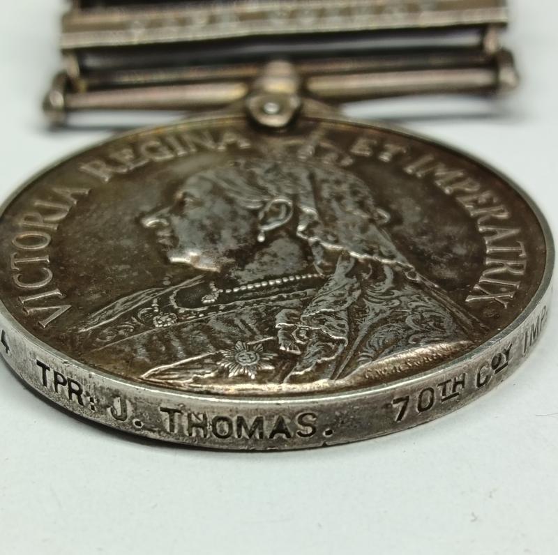 Victorian Queens South Africa Medal. 70th Company, Sharpshooter, Imperial Yeomanry. Cardiff?