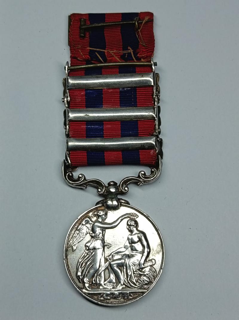 Victorian IGS medal with 3 Clasps including Hazara 1891. Cardiff?