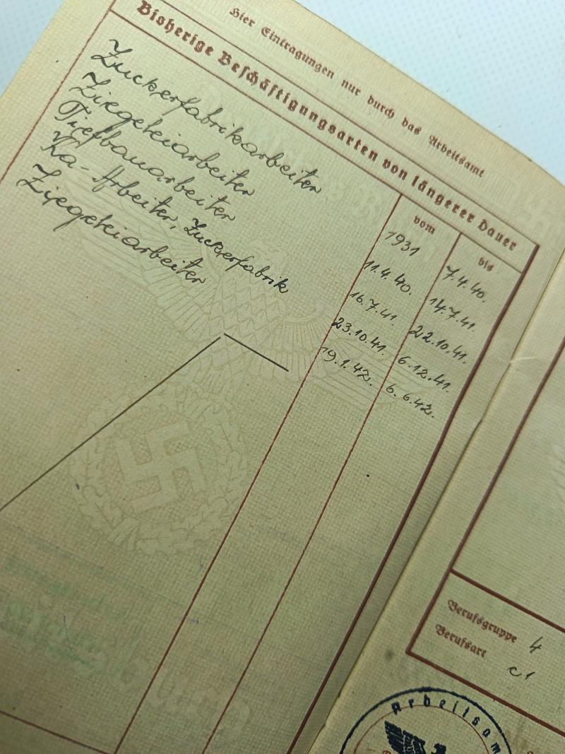 German Wartime Arbeitsbuch. Polish Underground Construction Worker. .