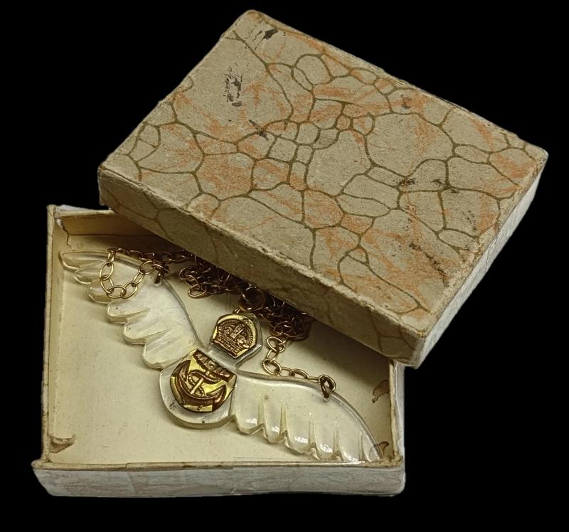 Boxed Fleet Air Arm Wing Pexiglas Necklace. Limbless and Disabled Ex Servicemen.