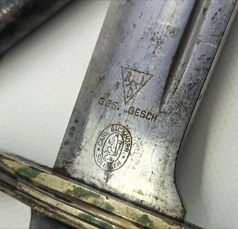 WW2 German Enlisted Man's Personalised RAD Hewer. Eickhorn.