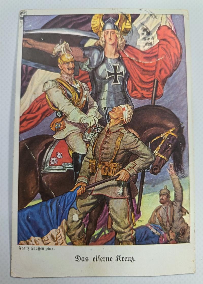 WW1 German Postcard. The Iron Cross.